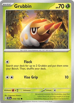 Grubbin 018/162 SV05 Temporal Forces Pokemon 007712 - Image 1 of 2