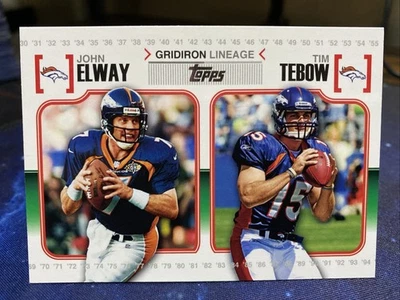 2010 Topps - Gridiron Lineage John Elway, Tim Tebow #GL-ET (RC) - Image 1 of 2