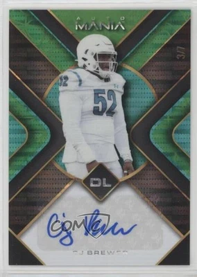 2022 Wild Card Mania Triangle Scribbles Green Pulsar /7 CJ Brewer #AM-TH6 Auto - Image 1 of 2