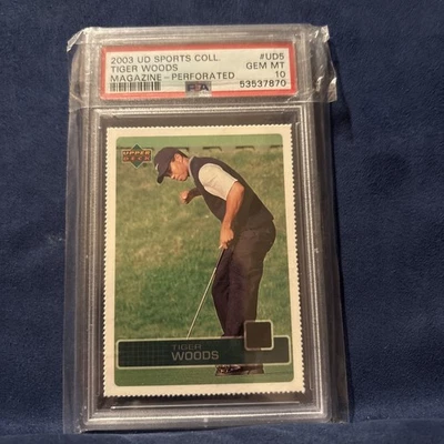 2003 UD Sports Coll Tiger Woods PSA10 Magazine-Perforated Population 7! - Image 1 of 2
