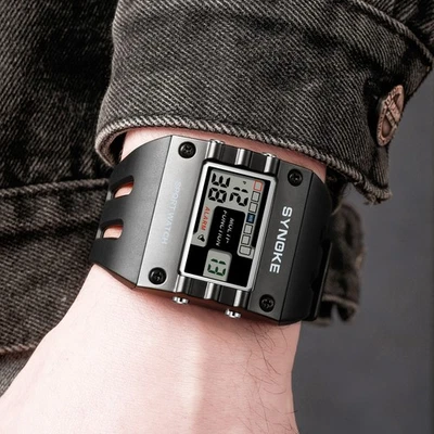 Reloj pulsera deportivo digital para hombre con pantalla LED cara grande militar impermeable Foto 1 de 4