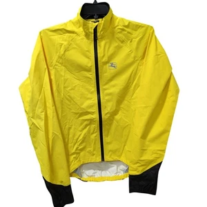 Giordana Cycling Jacket Yellow Black Nylon Full Zip Mens Large - Picture 1 of 4