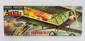 1956 Aurora Fokker D-7 WWI 1/48 Scale Model Complete in box #106-69 - Picture 1 of 7