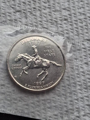 1999 D Delaware U.S. State Quarter- UNC from US Mint In Cellophan  - Image 1 of 2