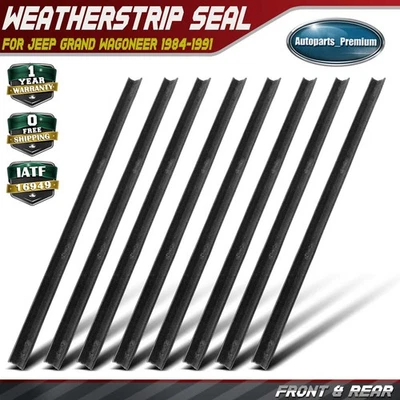 8xFront & Rear Weatherstrip Seal for Jeep Grand Wagoneer 1984-1991 Sport Utility - Image 1 of 4