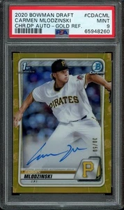 2020 1st Bowman Chrome ~ Carmen Mlodzinski ~ Gold Refractor /50 ~ PSA 9 ~ Auto - Picture 1 of 2