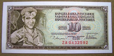 Yugoslavia Lot of 4 Notes 10 Dinara 1978 P-87, ZA Replacement UNC, Combined S/H - Image 1 of 2