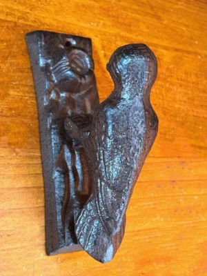 Cast Iron Woodpecker Bird Door Knocker Rustic Brown Color 15x10x45cm - image 1 of 4
