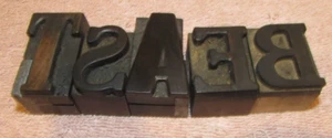 Vintage BEAST Printing Blocks B E A S T Beats Eats Beat Eat Stab Tabs Bats Bates - Picture 1 of 1
