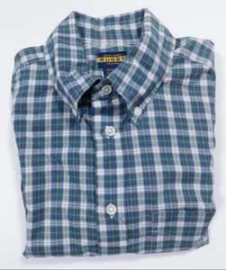 RUGBY BY RALPH LAUREN Niños Verde Azul Blanco a Cuadros Botones Frontal Algodón Camisa Talla 6 - Imagen 1 de 6