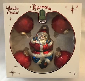 Sparkling Creations große Weihnachtsmann rote Kugel Weihnachtsschmuck Set Ornamotion - Bild 1 von 2