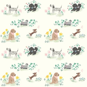 Riley Blake Chloe Dogs in Cream ~ Childrens Dog Lover Fabric by Rachel Erickson - Picture 1 of 2