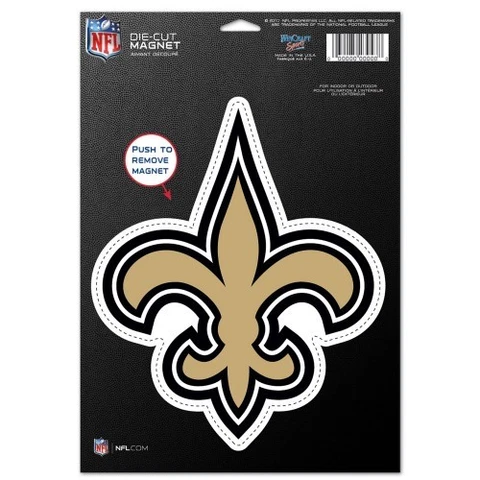 Wincraft NFL New Orleans Saints 6.25" x 9" Die-Cut Logo Magnet new Cover