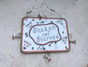 Ganz Martini Wandbehang Bargeschirr Bella Casa geschüttelt nicht gerührt Spaß Wein Getränke - Bild 1 von 4