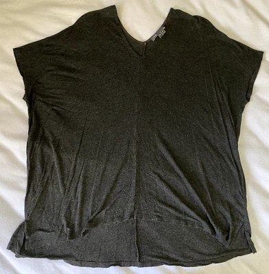 Blusa Camisa Gris Vince Mujer Manga Corta Mediana 100% Viscosa Foto 1 de 4