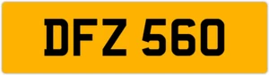 DFZ 560 D 3x3 DATELESS PRIVATE NUMBER PLATE DOM DAN DON DAV DEL DEZ DEC DAZ DEA - Picture 1 of 1