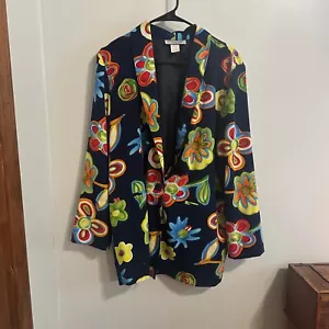 Kensington Square Floral Blazer Bunt 70er Vintage Jacke Medium - Bild 1 von 5