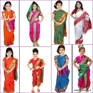 KIDS SAREE Readymade GIRLS ethnic traditional Indian bollywood SARI dress wear - Picture 1 of 36