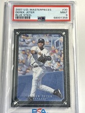 2007 Upper Deck Masterpieces Blue Steel Derek Jeter 15/50 Yankees #30 PSA 9