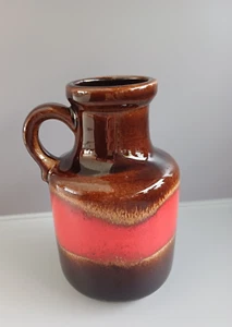 🏺 Scheurich Vase 414-16 – WGP West-Germany Keramik – rotbraun / Fat Lava Stil - Bild 1 von 4
