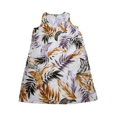 Orvis Linen Blend Floral V Neck Pockets Women’s Sleeveless Dress Size Small - Image 1 of 4