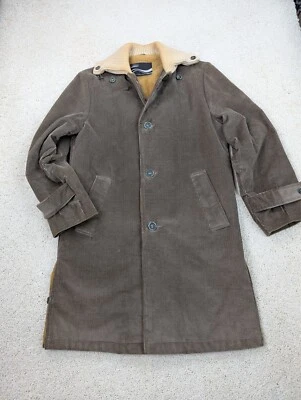 Abrigo Montgomery Ward Para Hombres 38 Marrón Chaqueta Larga Pana Sherpa Forrado de Vellón De Colección Foto 1 de 4