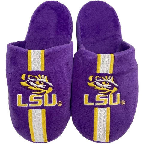 FOCO Men's LSU Tigers Team Stripe Slippers Cover