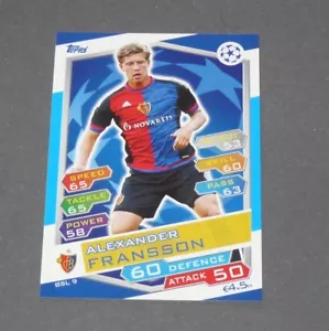 9 FRANSSON SVERIGE BASEL 1893 FOOTBALL CHAMPIONS LEAGUE 2016-2017 TOPPS PANINI - Imagen 1 de 1