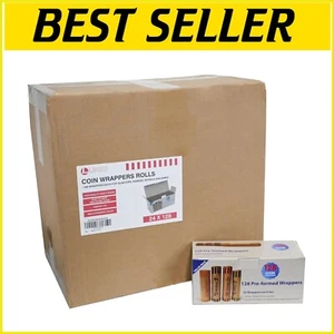 3072 Pcs Preformed Coin Roll Wrappers for Quarters, Pennies, Nickels & Dimes - Picture 1 of 8