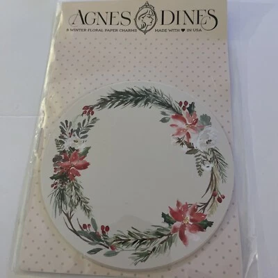 Agnes Dines Floral Paper Place Cards Formal Dinner Paper decor Round NEW 32 pcs - Image 1 of 4