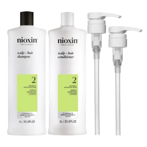 NIOXIN SCALP + HAIR THICKENING SYSTEM 2 SHAMPOO & CONDITIONER 1000ML W/ PUMP - Picture 1 of 3