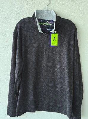 Pullover de golf negro con cremallera 1/4 Robert Graham Clubhouse para hombre talla L nuevo con etiquetas precio de venta sugerido por el fabricante 188,00 USD Foto 1 de 4