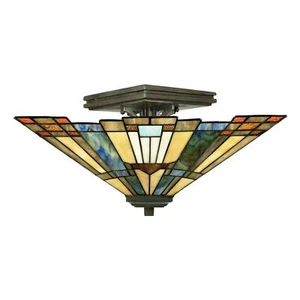 Tiffany Deckenlampe ETERNO 5 Buntglas dekorativ Deckenleuchte Wohnzimmer Flur - Bild 1 von 1