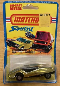 Matchbox Superfast No. X Golden X on original sealed card Lesney 1976 England - Picture 1 of 13