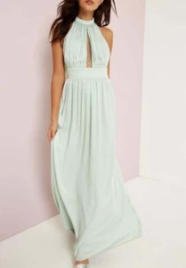 Light Green Mint Maxi Dress Size 12 Evening Party Gown Wedding Occasion Prom - Picture 1 of 10