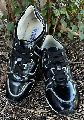 Size 9.5 B Steve Madden Iggy Azalea Women’s Black Patent Leather Sneakers Shoes - Image 1 of 4