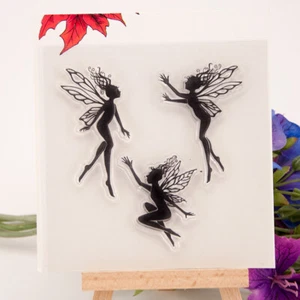 3x Angel Girl Acrylic Plastic Unmounted Stamp Plate for Scrapbook - Picture 1 of 1