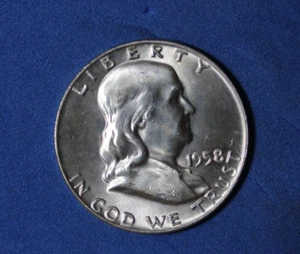 1958-D Franklin Half Dollar  #P29579 - Bild 1 von 2