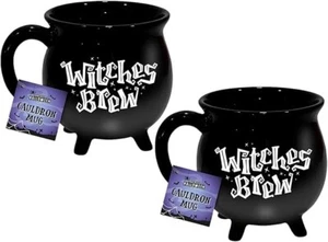2er Set Witches Brew Black Cauldron Becher 450ml Halloween Becher Kaffee Tee Tasse - Bild 1 von 4
