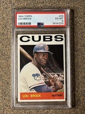 1964 TOPPS #29 LOU BROCK BASEBALL CARD CUBS PSA 6 EX-MT