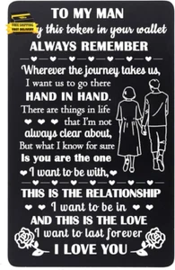 to My Man Wallet Card I Love You Gifts for Husband Boyfriend Valentine’S Day Gif - Picture 1 of 3