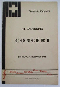 1933 SERVIZIO SALVAVITA di NEW YORK CITY Programma Concerti, Tedesco e Inglese - Foto 1 di 5
