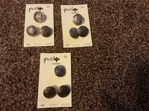 9 BRAND NEW Beautiful Vintage Family Crest Buttons From The 1950's or 1960's. - Picture 1 of 1