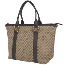 36  Gucci Diamante Tote Bag Shoulder Bamboo Canvas Beige Brown 339548 Women'S