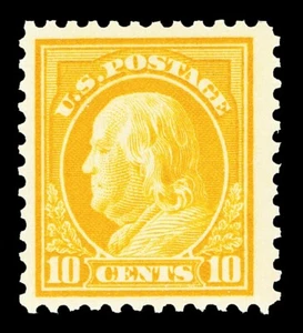 Scott 510 1917 10c Orange Yellow Franklin Perf 11 Issue Mint F-VF OG NH Cat $34 - Picture 1 of 1