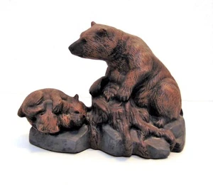 Mama Bear & Cubs Playing On Rocks Hand Painted Ceramic Bisque - Picture 1 of 5