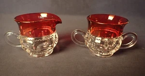 Juego de Huellas Pulgares Coronas Indiana Glass Kings Crown Azúcar y Crema Arándano Rubí - Imagen 1 de 7