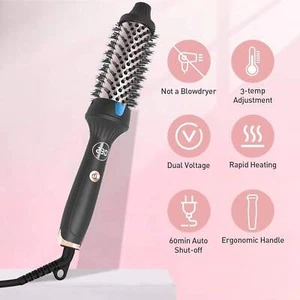 Heated Round Brush 1.5 Inch Thermal Brush Hair Curling Iron Comb Ceramic Tourmal - Picture 1 of 8