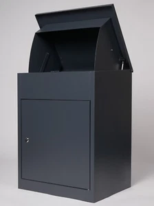 Comwerso Paketbriefkasten Husum anthrazit mit Namensschild, Entnahme vorne  - Bild 1 von 7