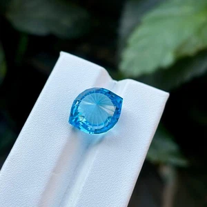Natürlich Schweizer Blau Topas Handgeschnitzt Auge Schnitt 10.3 CT Edelstein Für - Picture 1 of 4
